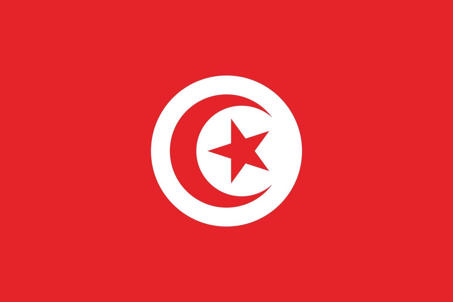 Flag of Tunisia.National flag of Tunisia free Vector