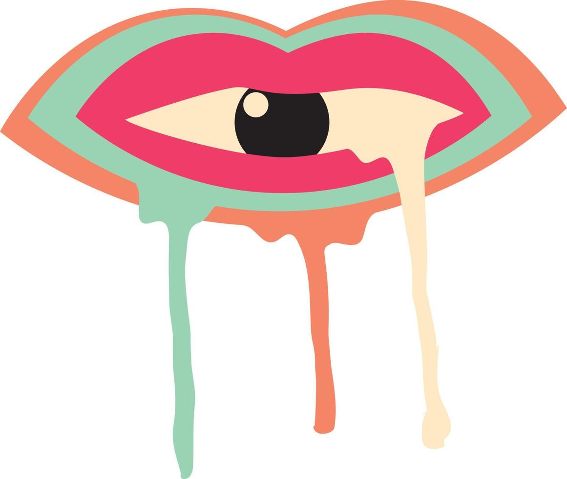 illustration vector graphic of retro groovy eye icon