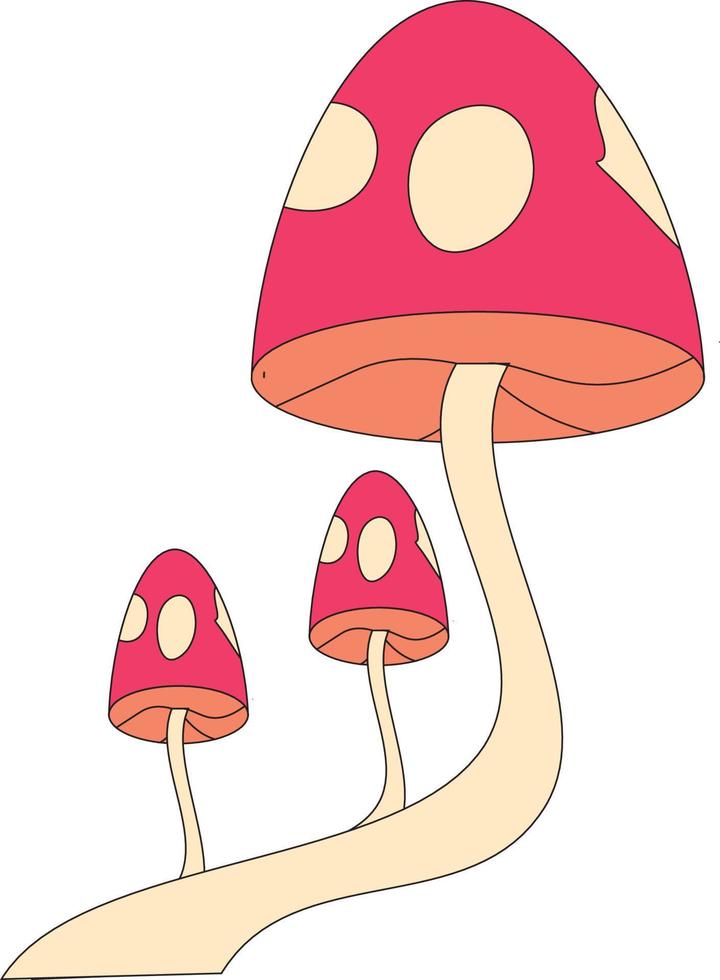 illustration vector graphic of retro groovy mushroom icon