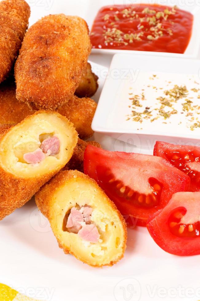 Fried potato and ham 23102241 Stock Photo at Vecteezy