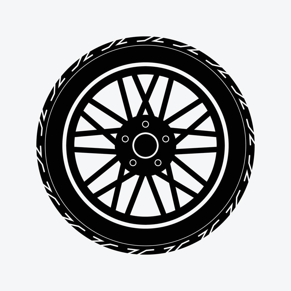 neumático y revista sólido color icono vector