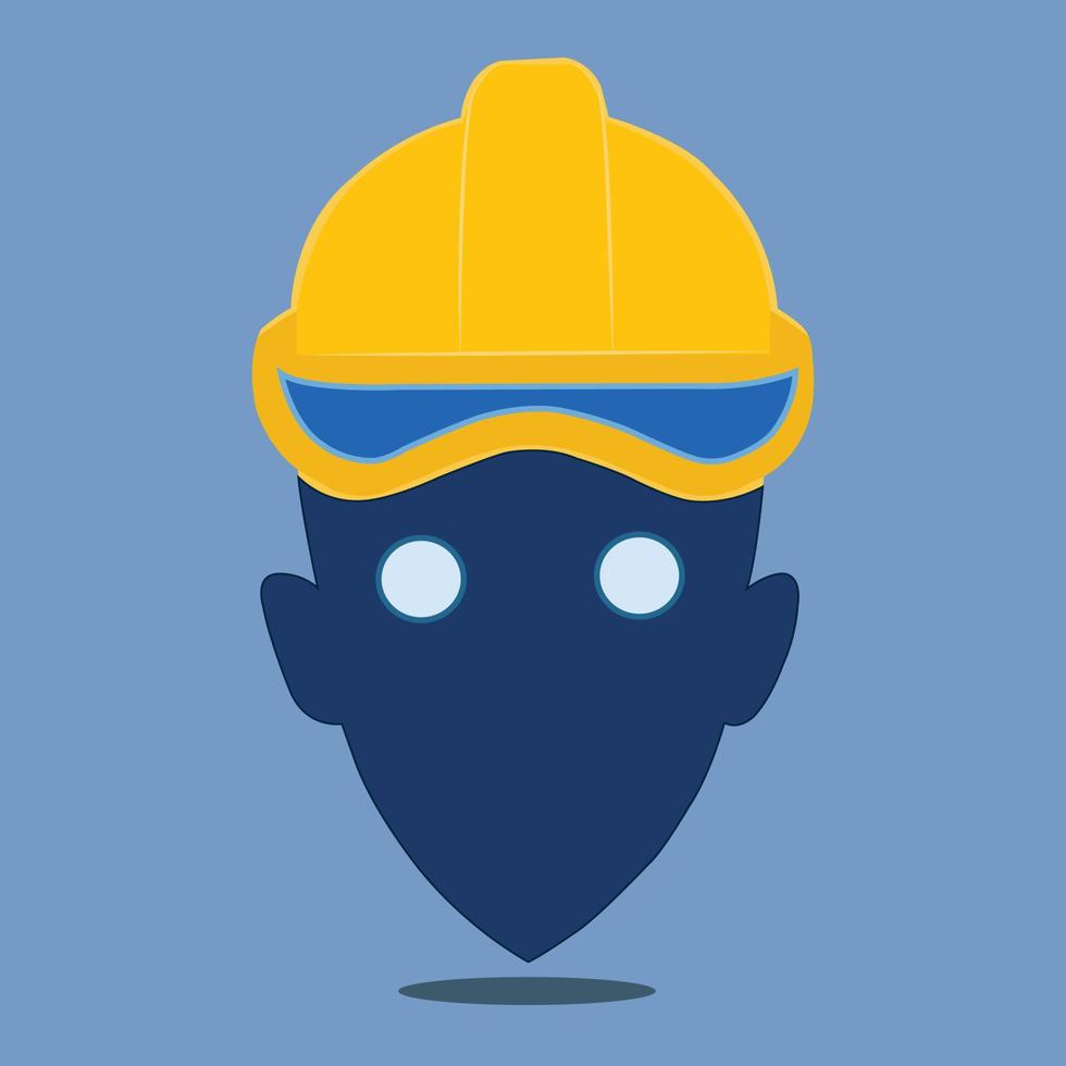 Profession of Construction worker head short vector avatar art