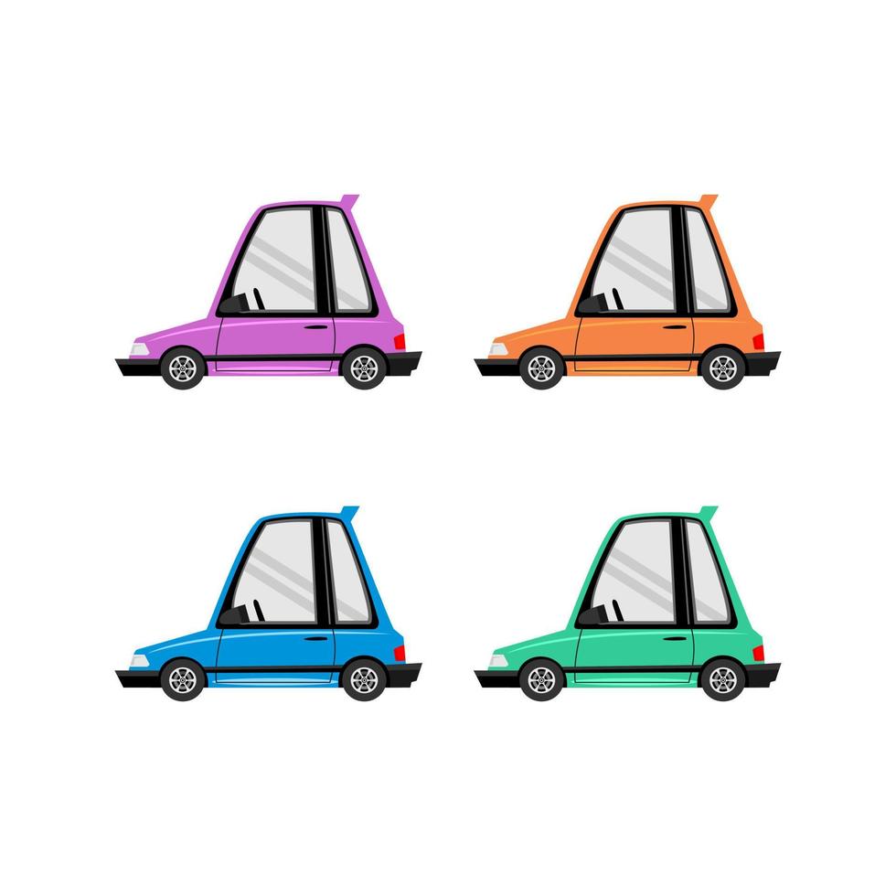 Cute car vector illustration set.