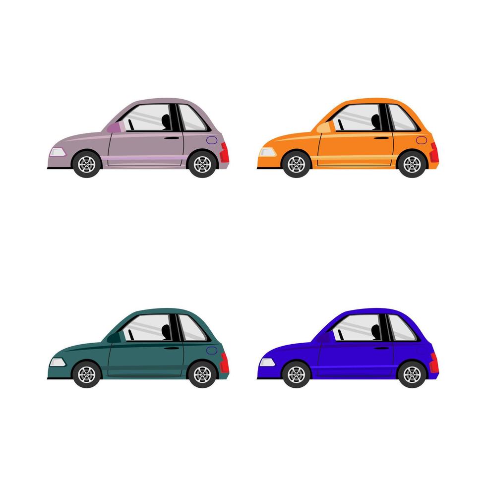 Cute car vector illustration set.