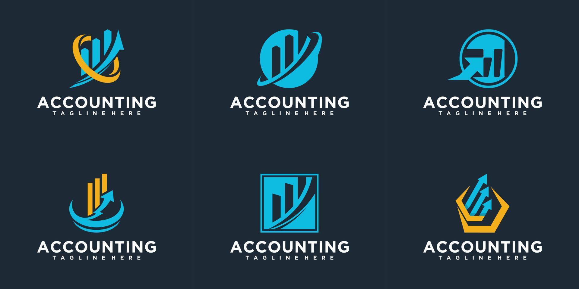 Business finance logo bundle collection for company or agency vector