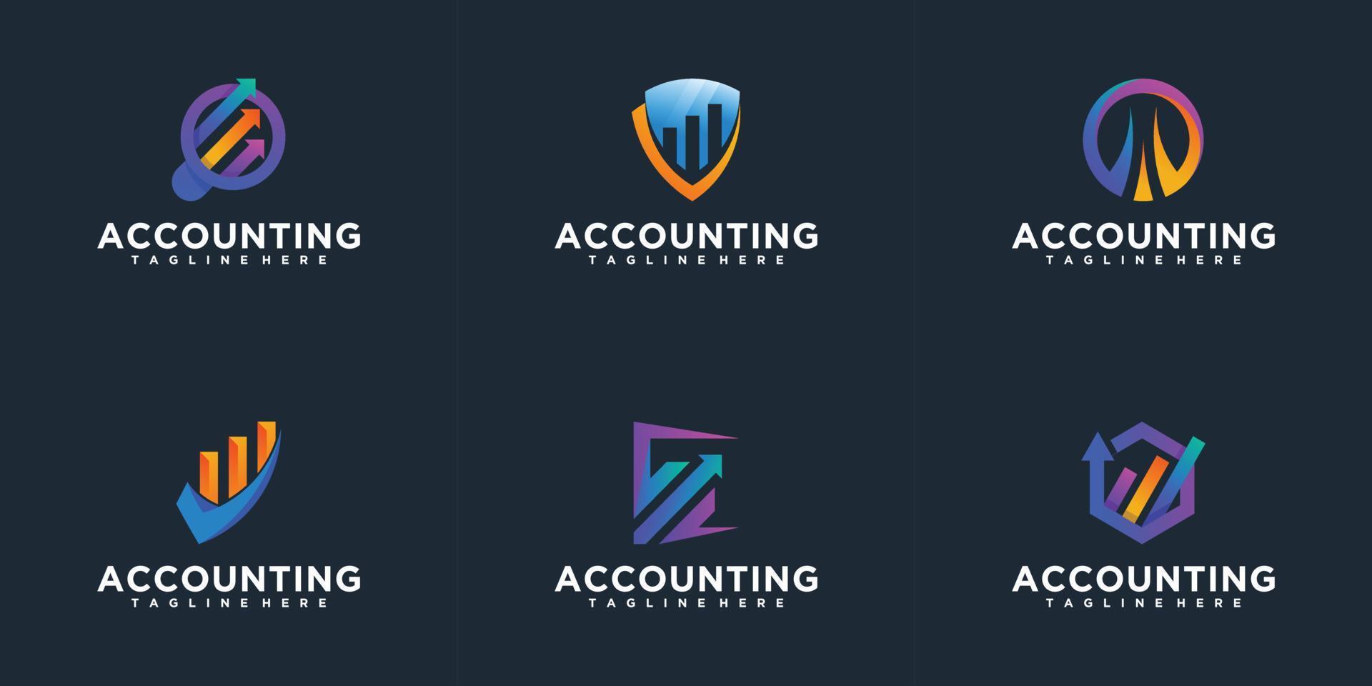 Financial professional logo template vector bundle collection for company or agency