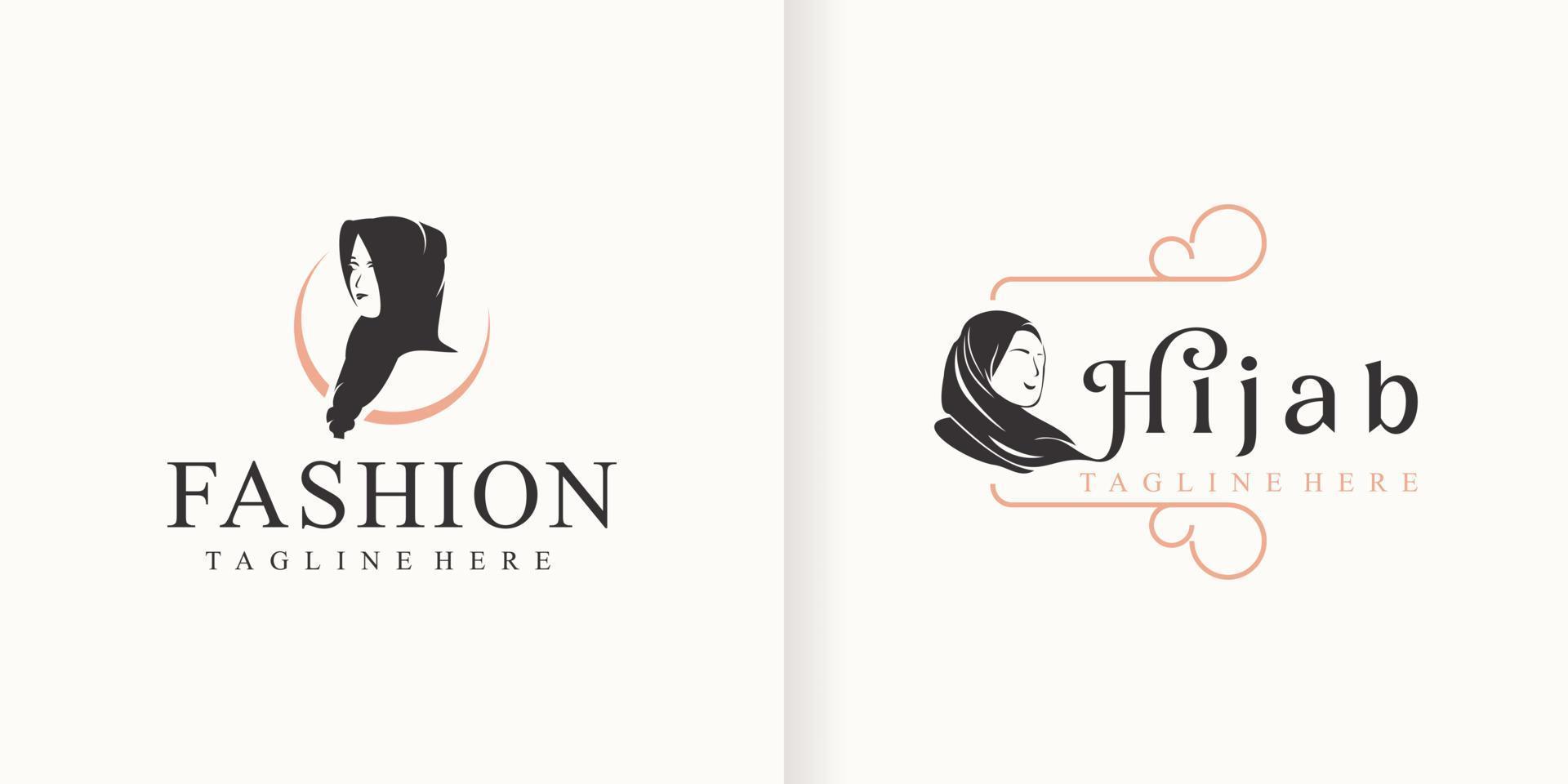 Beauty veil logo design with creative unique concept Premium Vector