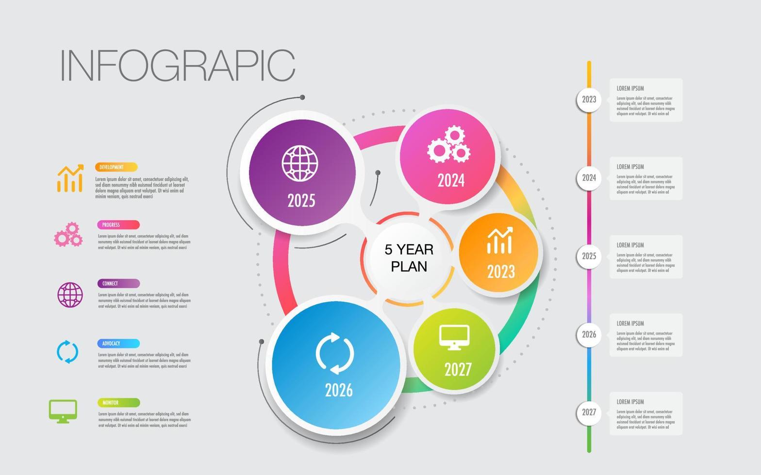 5 year plan projects milestone template vector