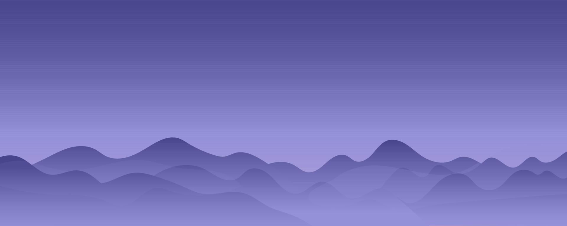 violet purple mountain landscape vector background abstract. vector illustration. flat very peri brings monochrome mountain hill panoramic scenery vector background