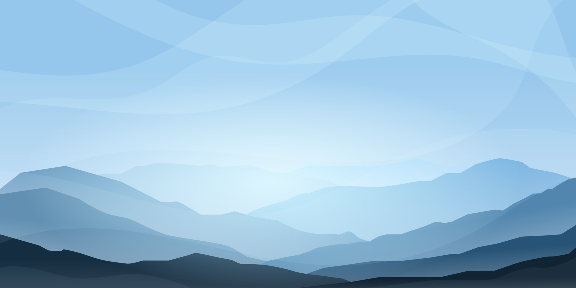 blue mountain landscape vector with fog and tree background abstract