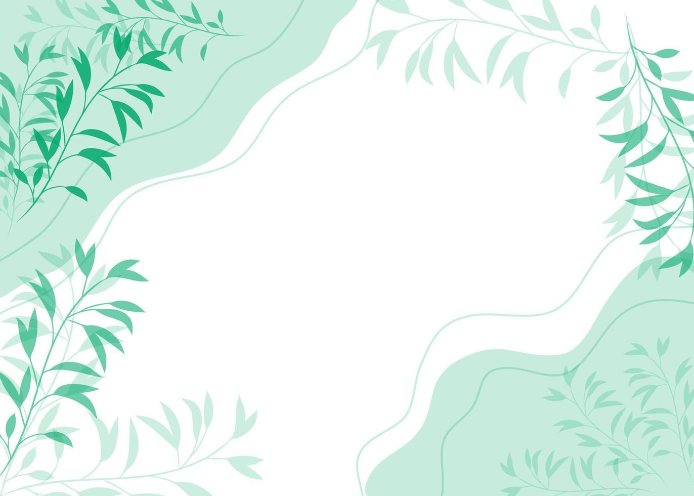 rectangular banner with plant elements vector