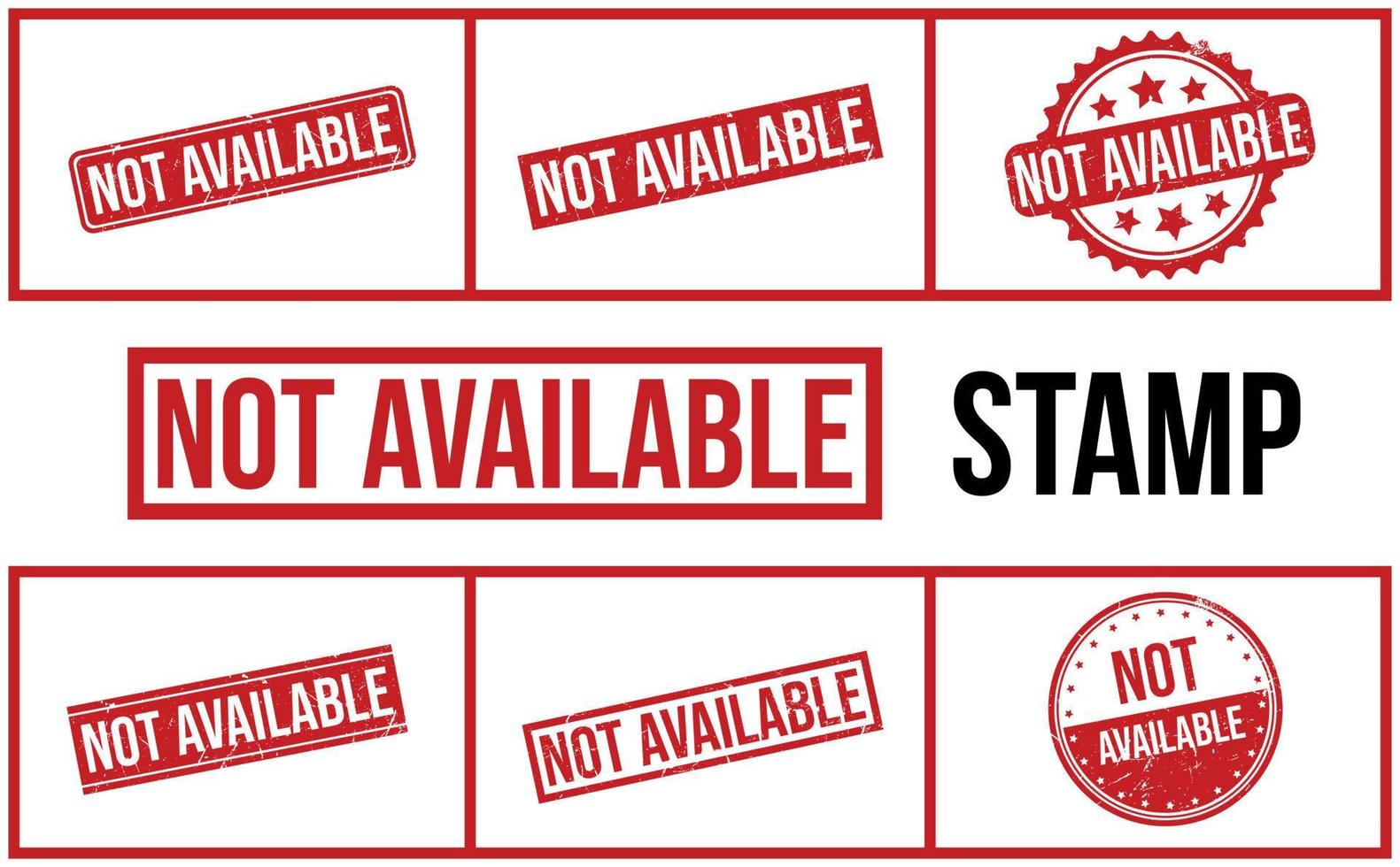 Not Available Rubber Stamp Set Vector