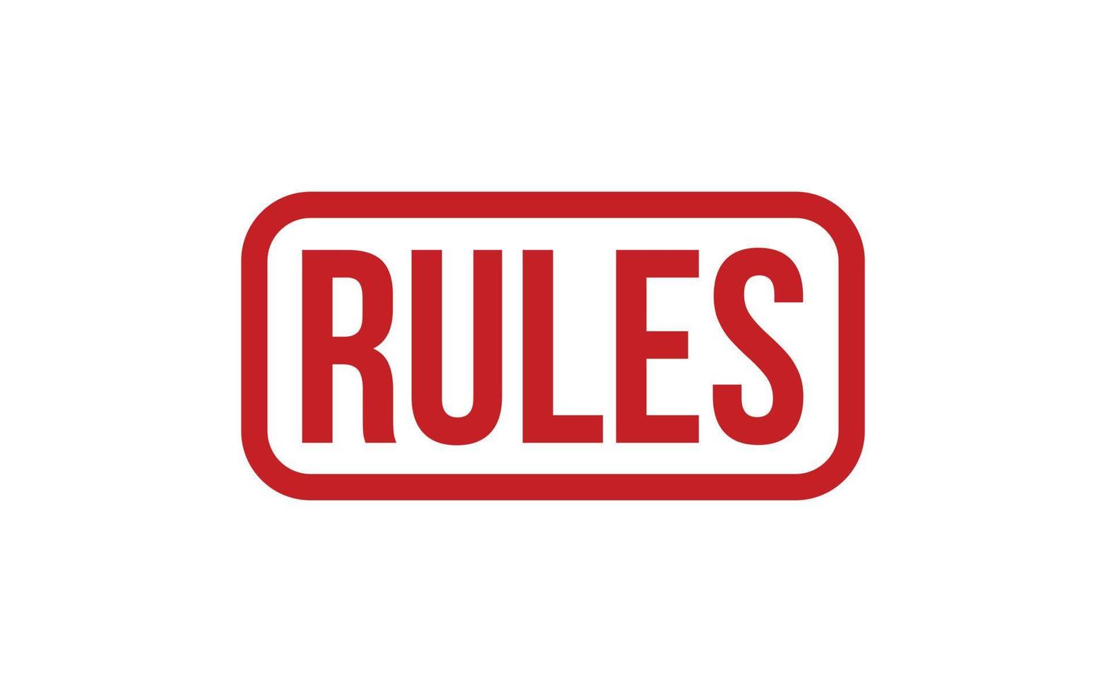 Rules Rubber Stamp Seal Vector