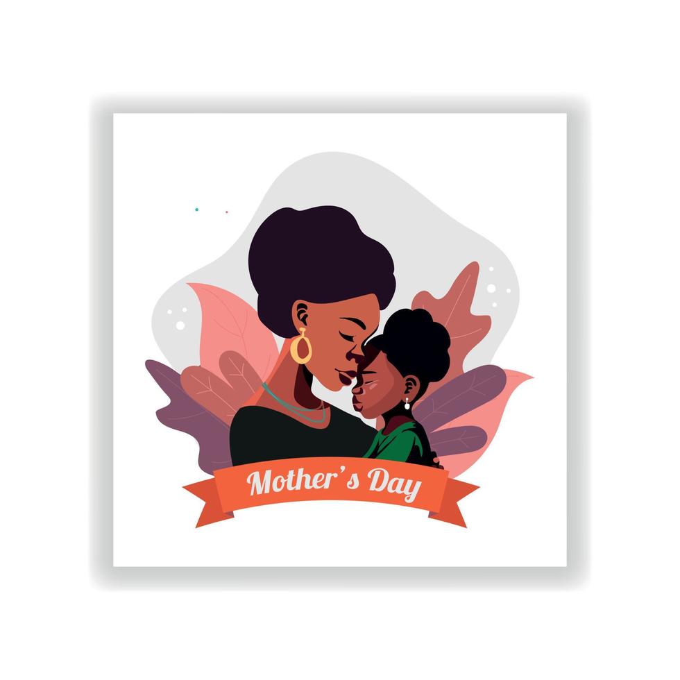 Happy Mother's Day to the one who gave you life and unconditional love. Vector illustration in flat style