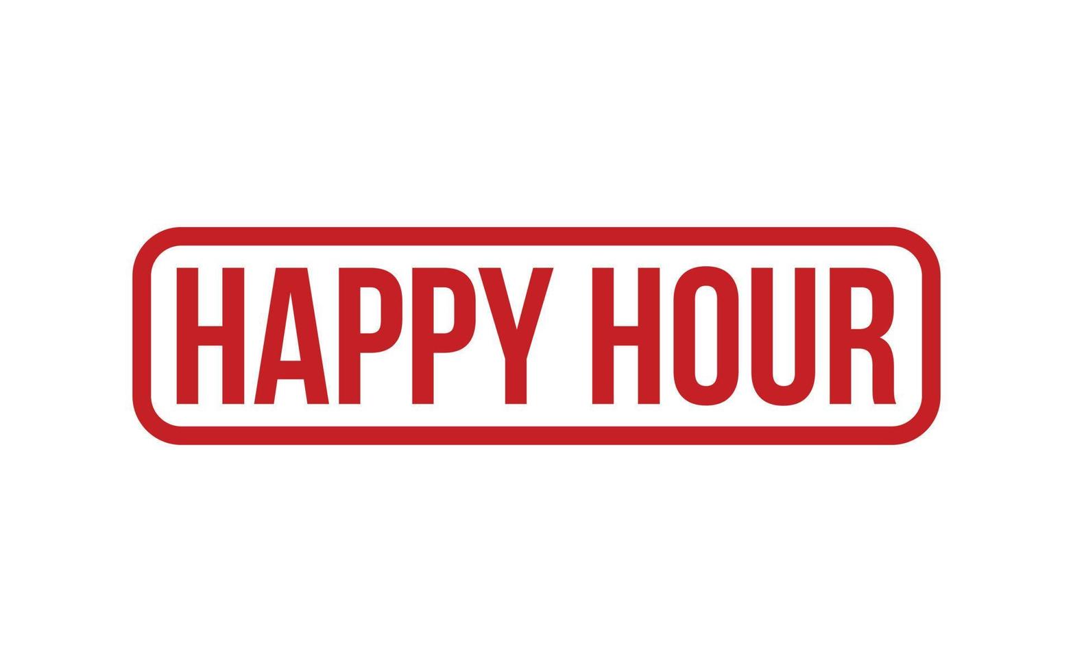 Happy Hour Rubber Stamp Seal Vector