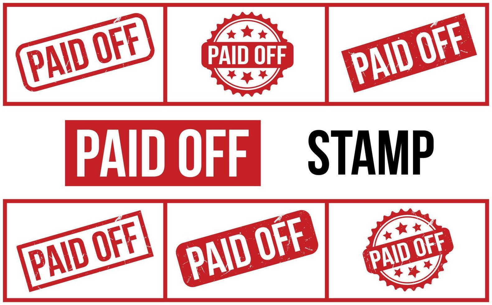 Paid Off Rubber Stamp set Vector