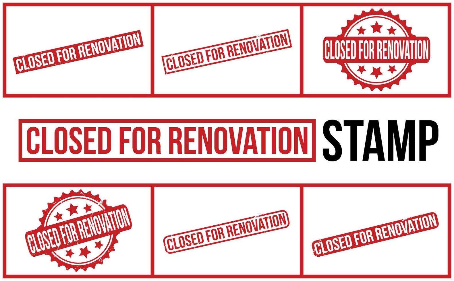 Closed for Renovation rubber grunge stamp set vector