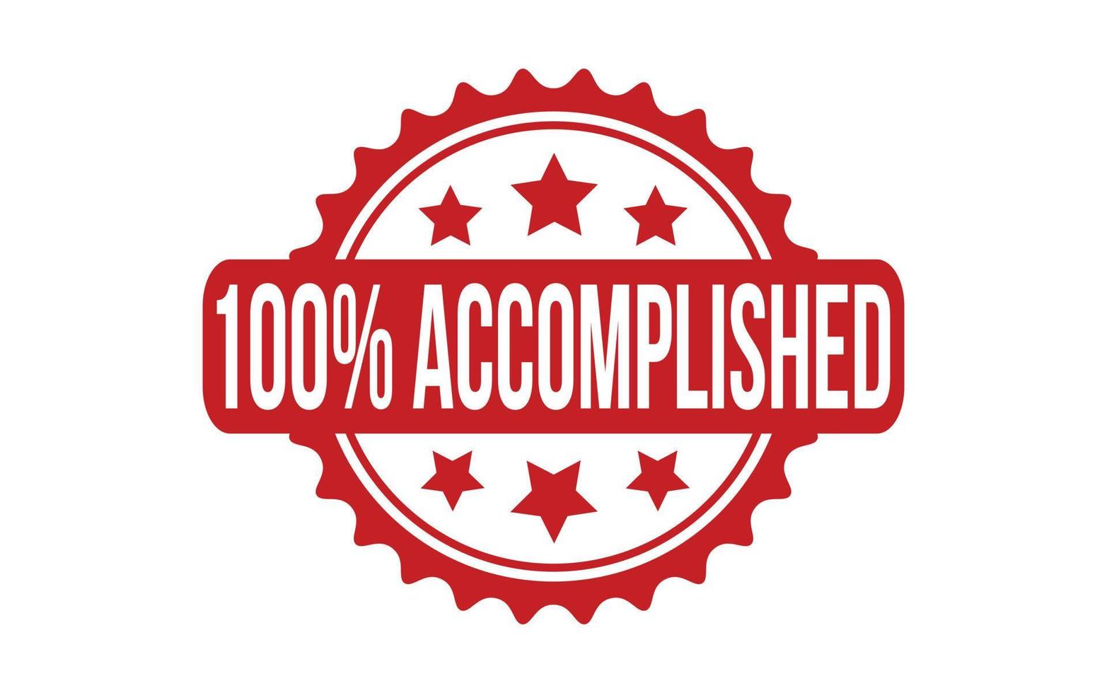 100 Percent Accomplished rubber stamp seal vector