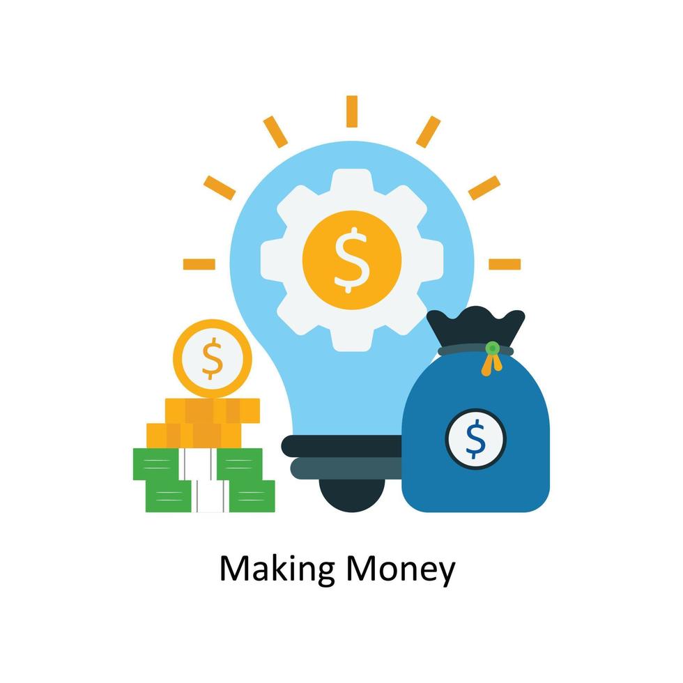 Making Money  Vector Flat Icons. Simple stock illustration stock