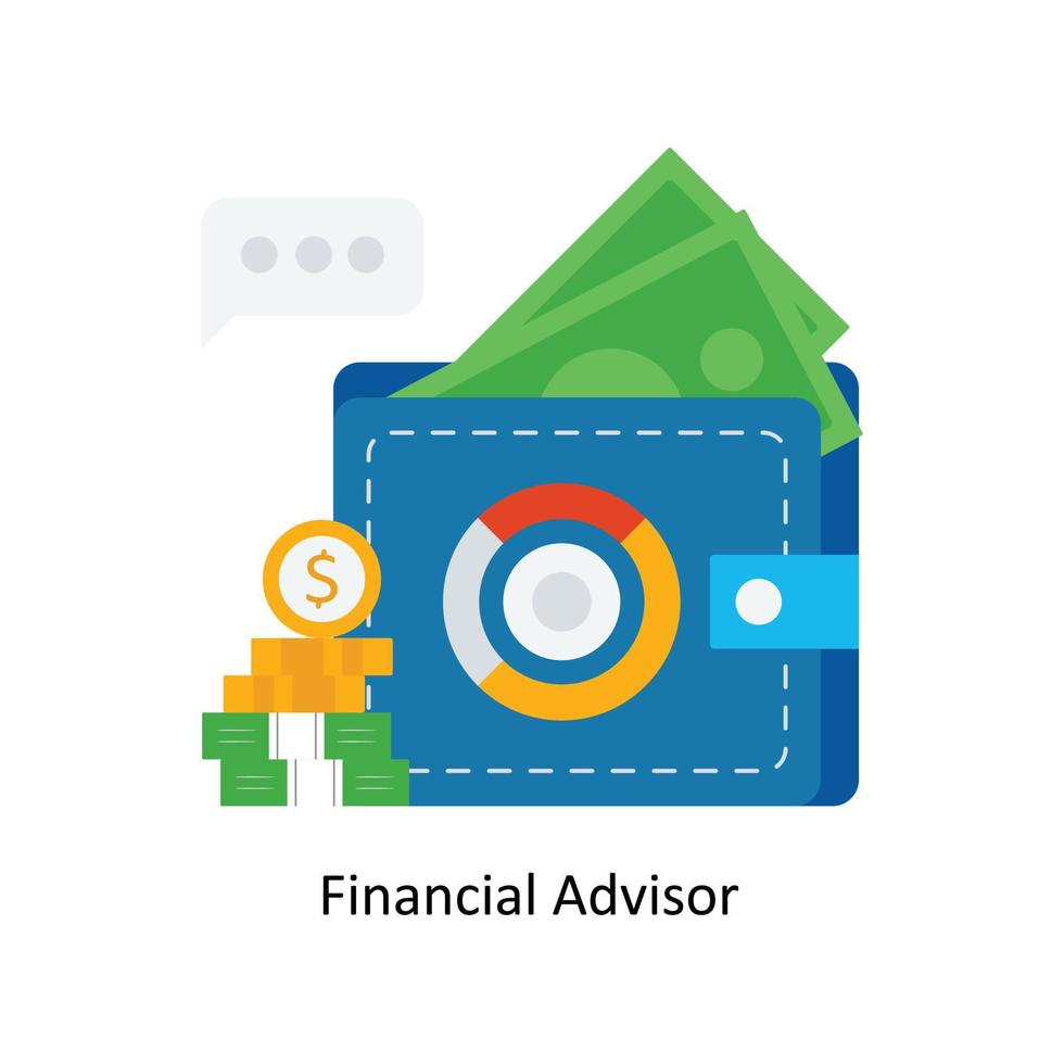 Financial Advisor Vector Flat Icons. Simple stock illustration stock