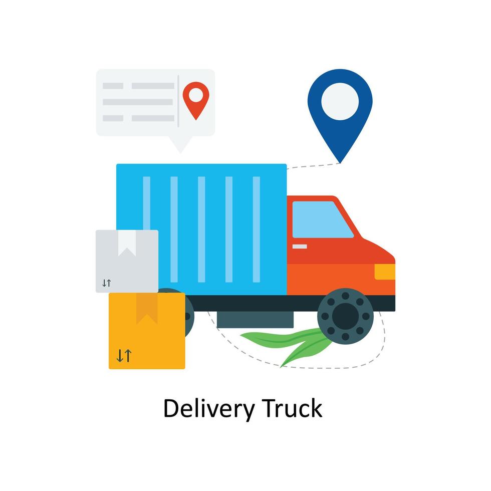 Delivery Truck  Vector Flat Icons. Simple stock illustration stock