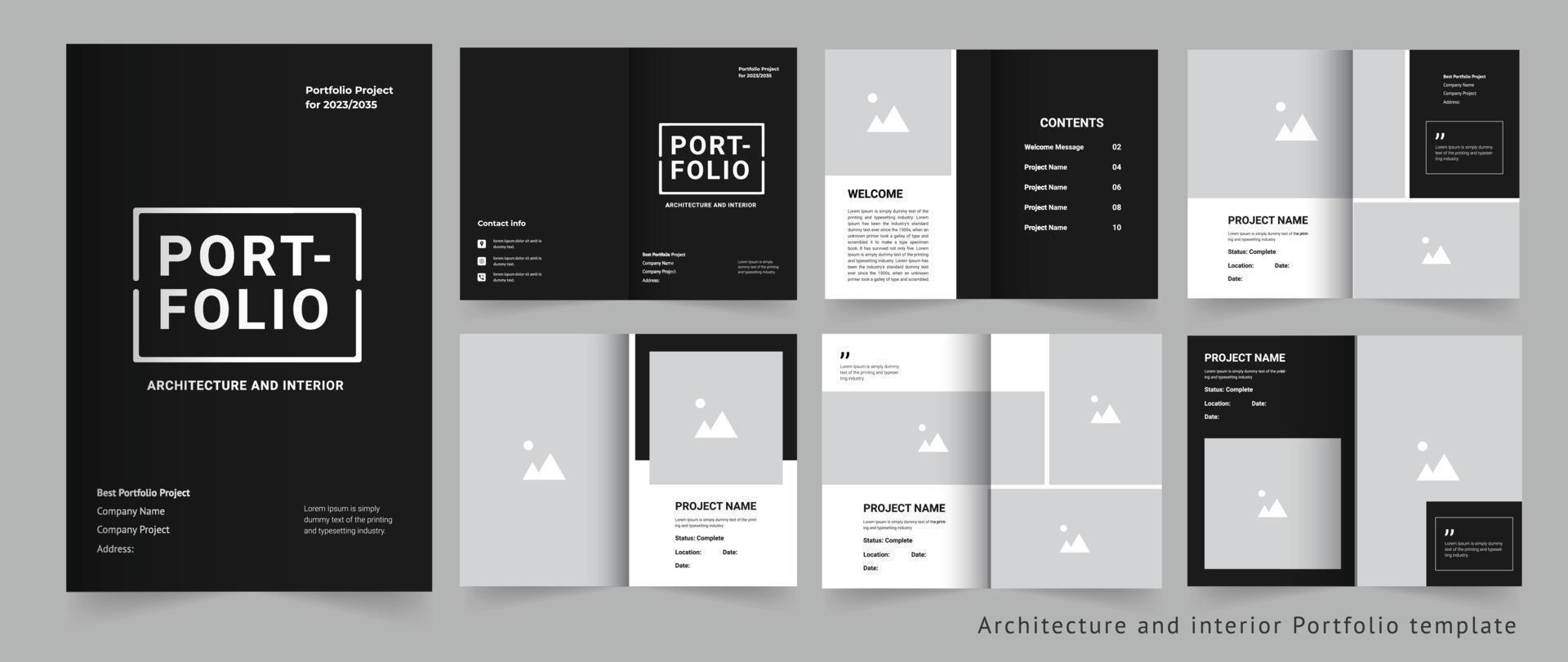 Portfolio design template Architecture Portfolio or real estate portfolio vector