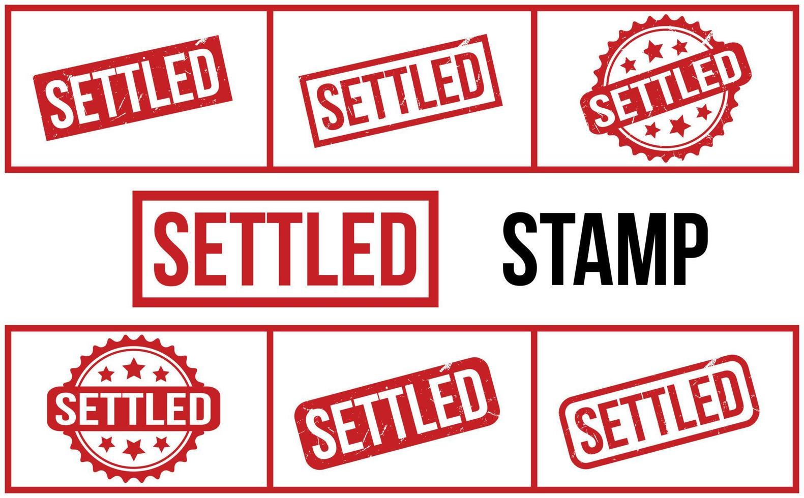 Settled Rubber Stamp Set Vector