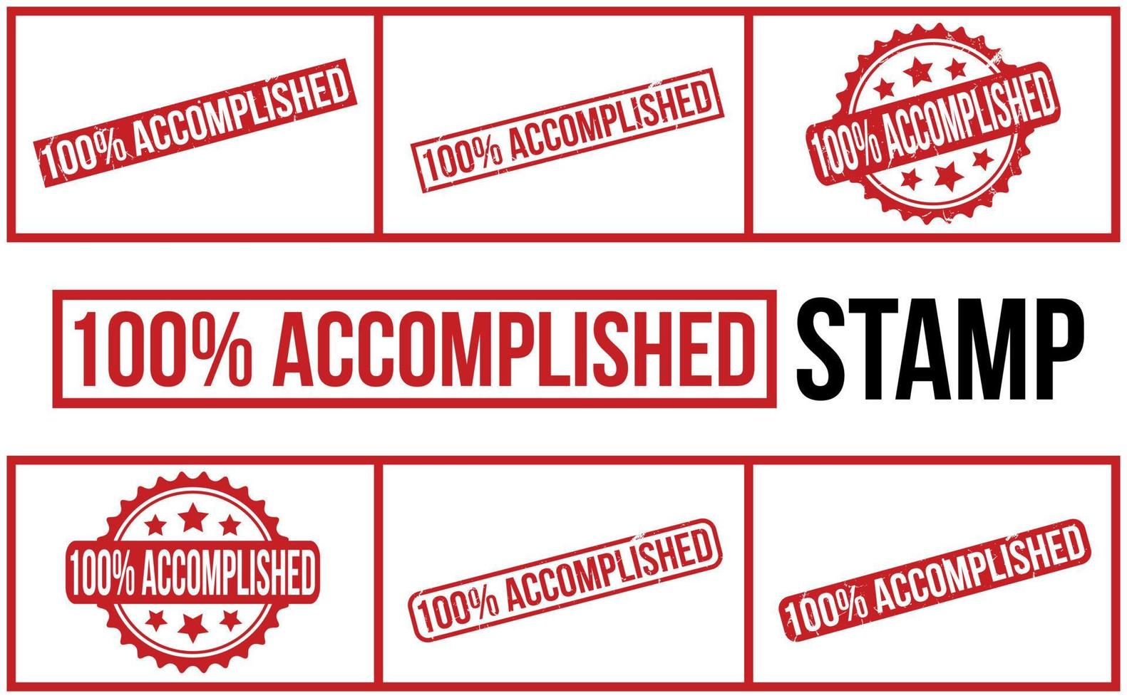 100 Percent Accomplished rubber stamp seal vector