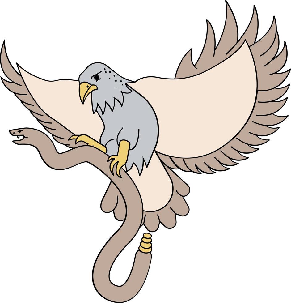 Eagle on branch icon. Cartoon illustration of eagle on branch vector icon for web