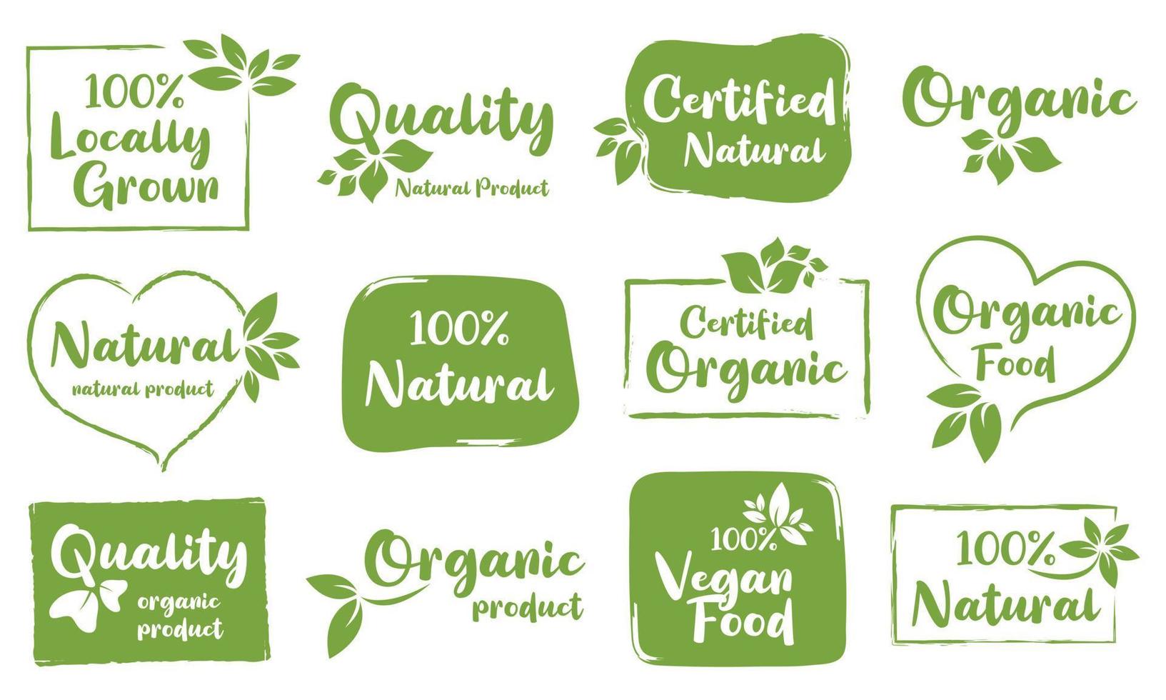 Organic food, natural product, healthy life and farm fresh for food and drink promotion. vector