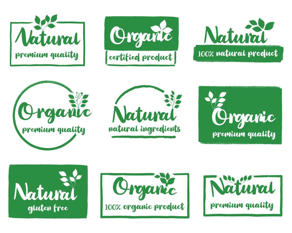 Organic food, natural product, healthy life and farm fresh for food and drink promotion. vector