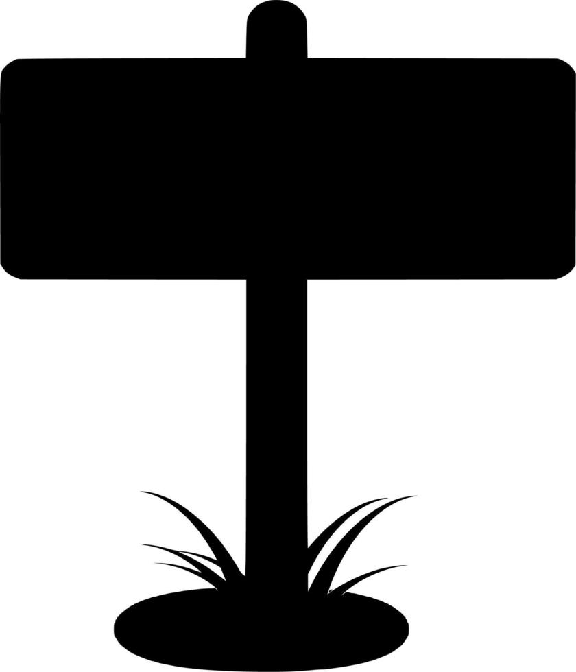 Vector silhouette of signpost on white background