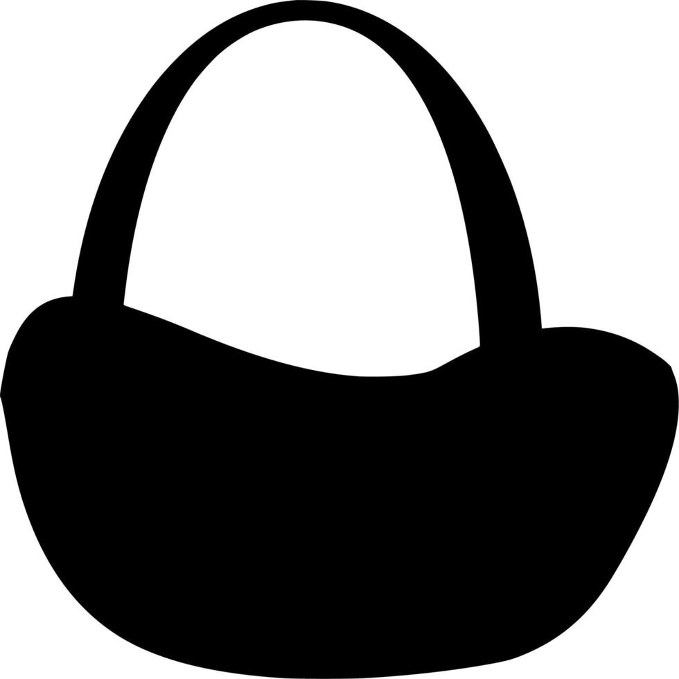 Vector silhouette of basket on white background