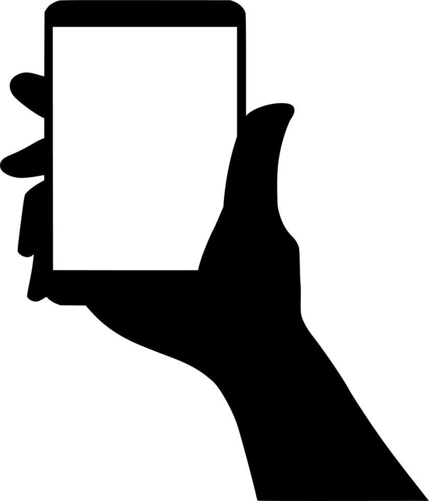 Vector silhouette of smartphone on white background