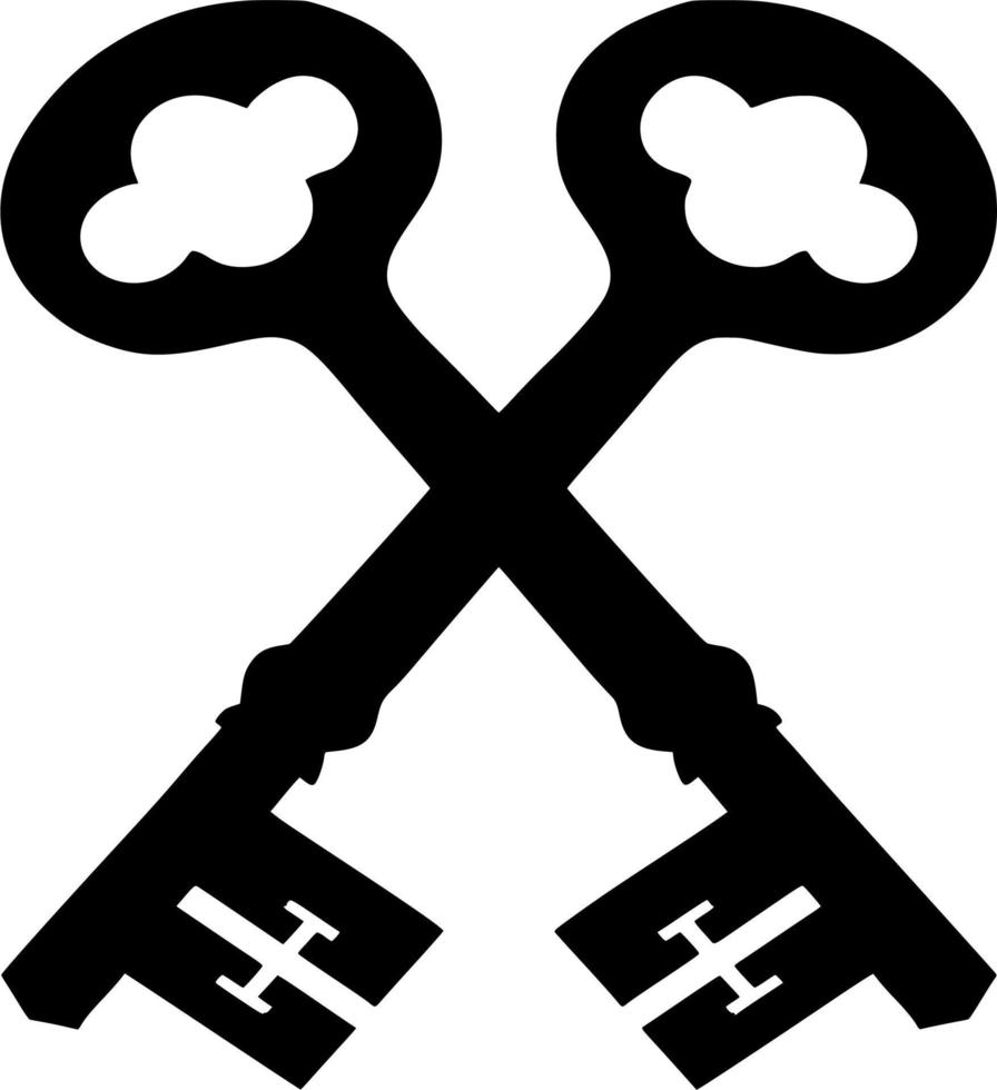 Vector silhouette of key on white background