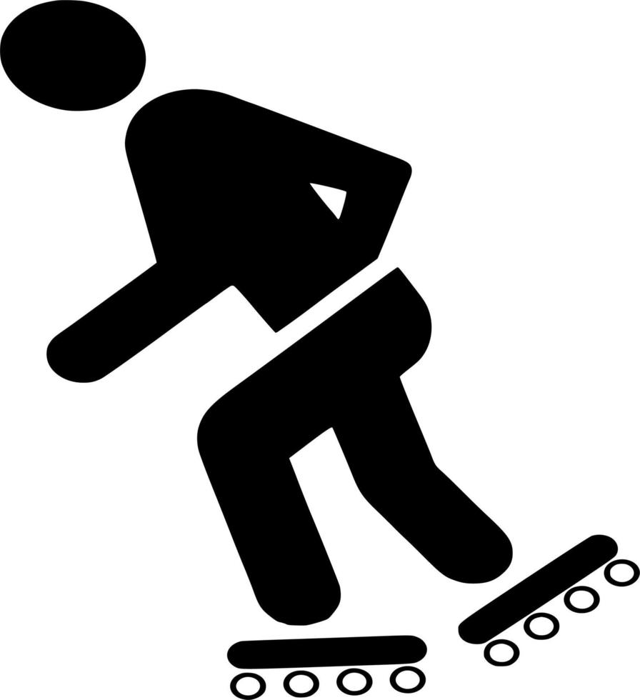 Vector silhouette of skates on white background