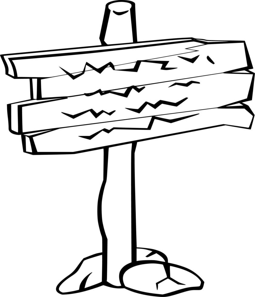 Vector silhouette of signpost on white background
