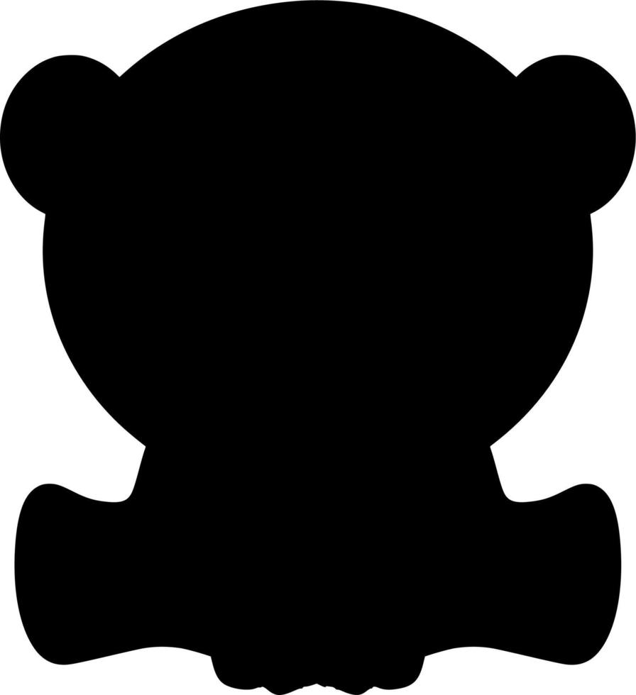 Vector silhouette of panda on white background