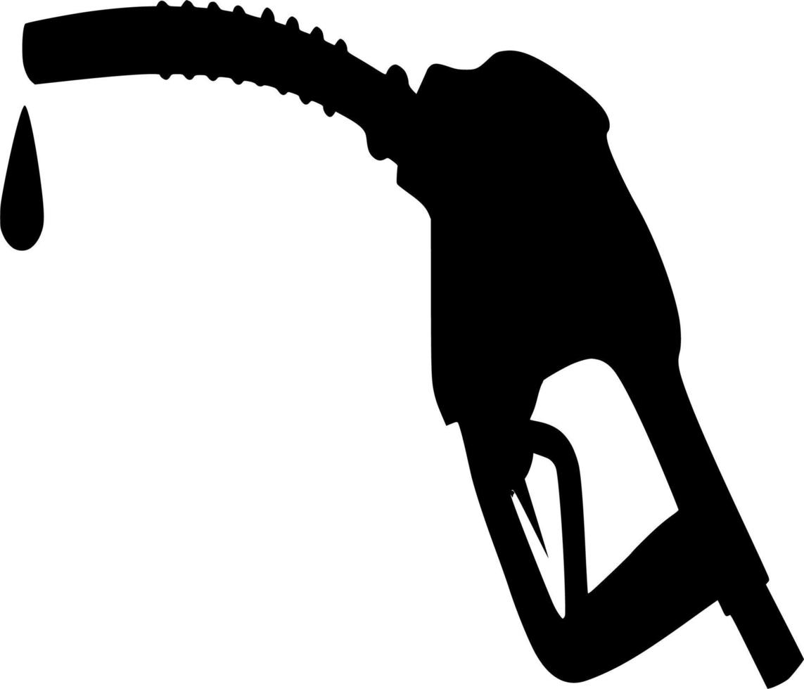 Vector silhouette of fuel station on white background