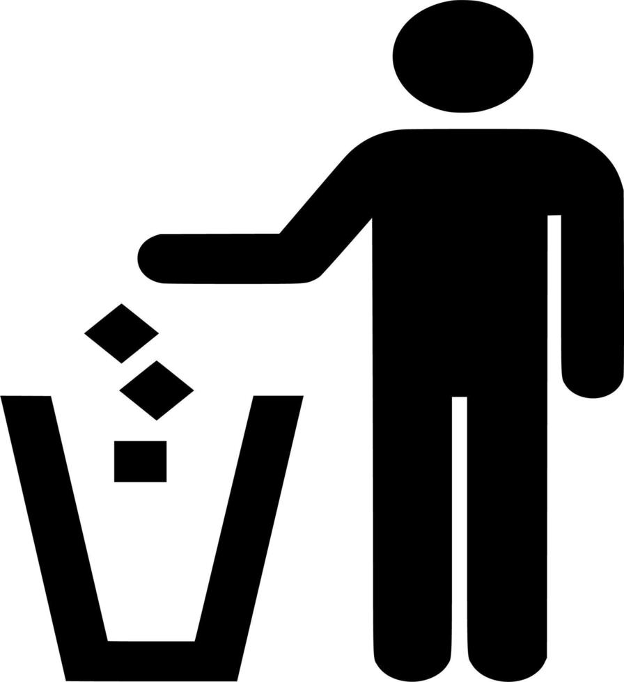 Vector silhouette of trash disposal on white background