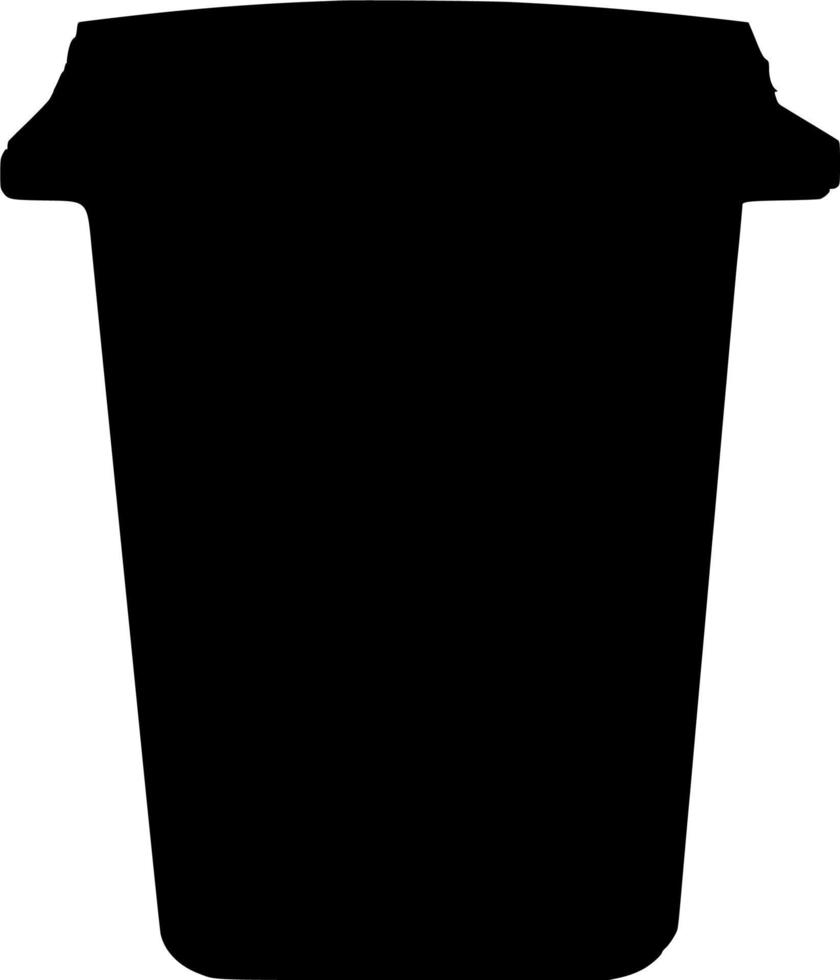 Vector silhouette of trash disposal on white background