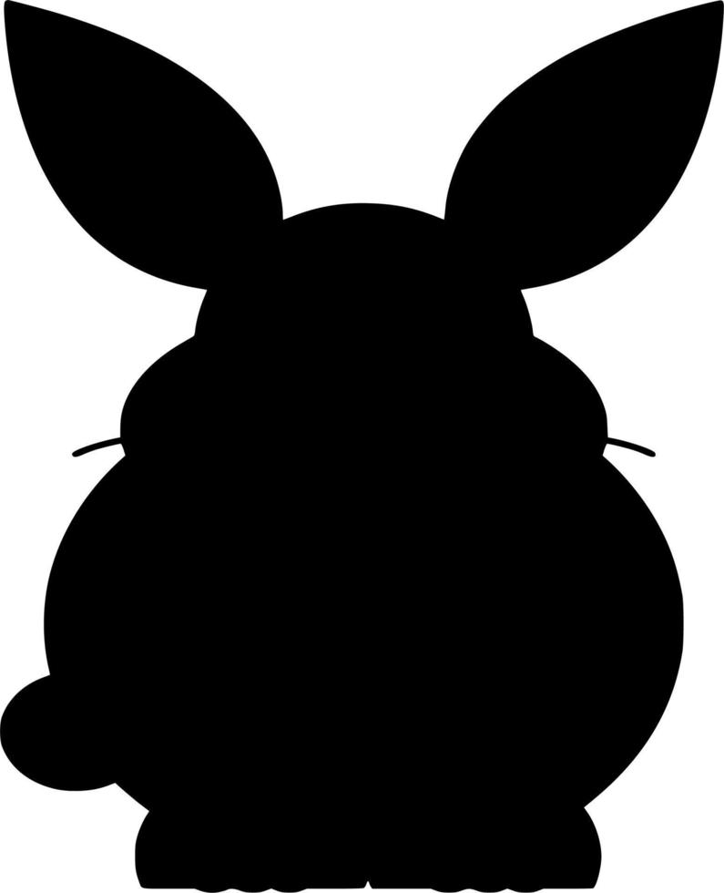 Vector silhouette of bunny on white background