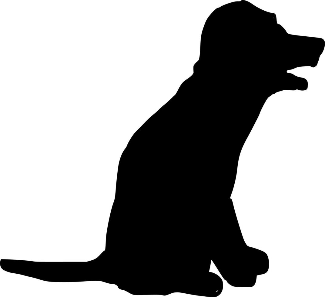 Vector silhouette of dog on white background