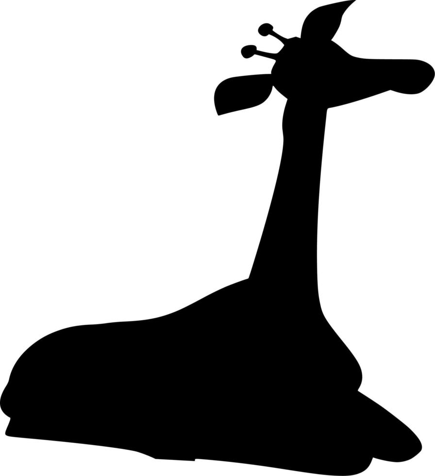Vector silhouette of giraffe on white background