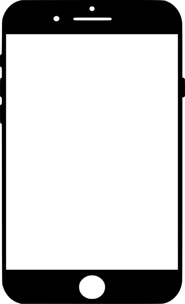 Vector silhouette of smartphone on white background
