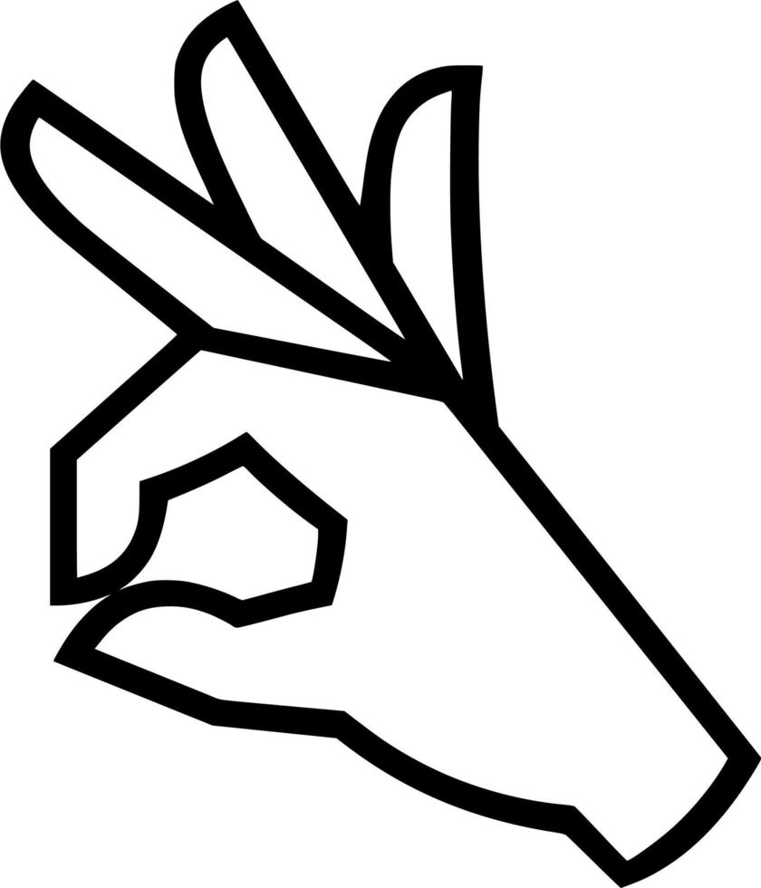 Vector silhouette of ok sign on white background