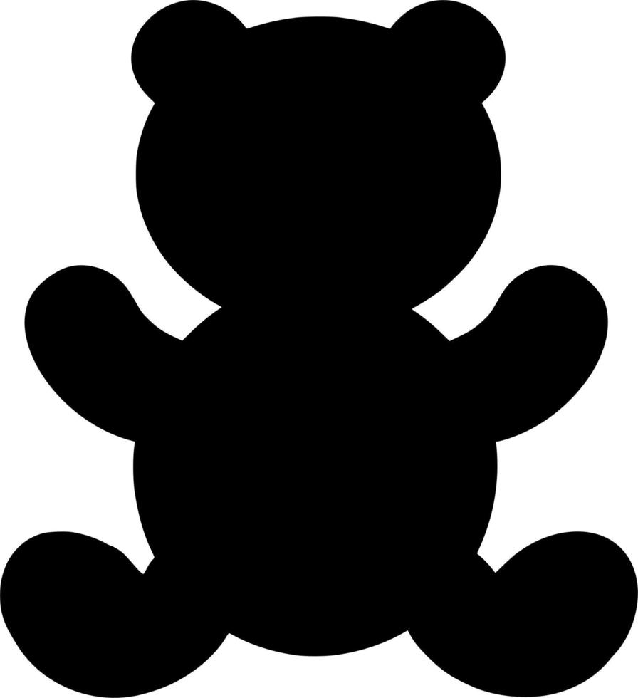 Vector silhouette of panda on white background