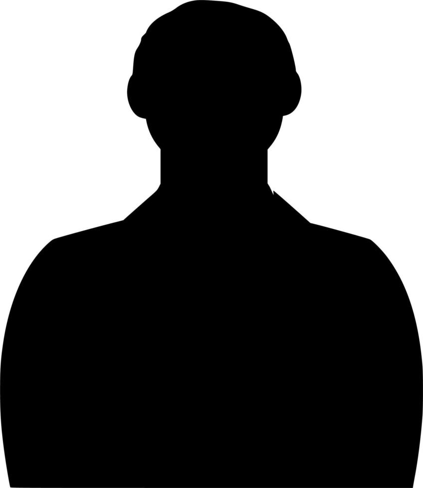 Vector silhouette of man on white background