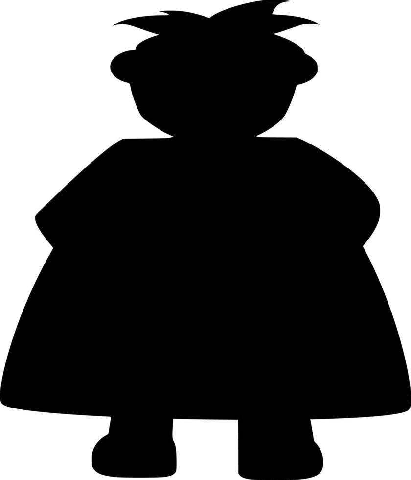 Vector silhouette of superhero on white background