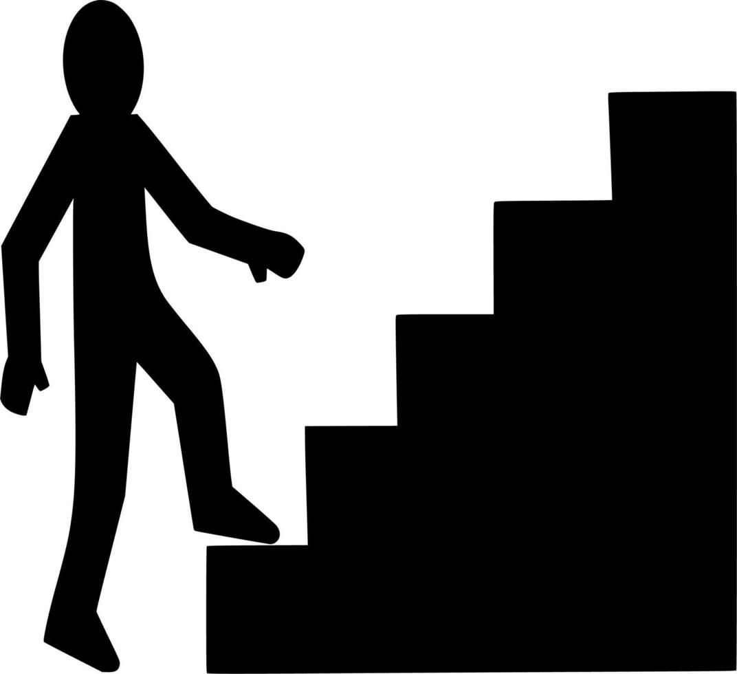 Vector silhouette of stairs on white background